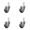 Service Caster 3 Inch Thermoplastic Rubber Wheel Swivel 3/4 Inch Square Stem Caster Set SCC SCC-SQ20S314-TPRB-34-4 - alternate 1